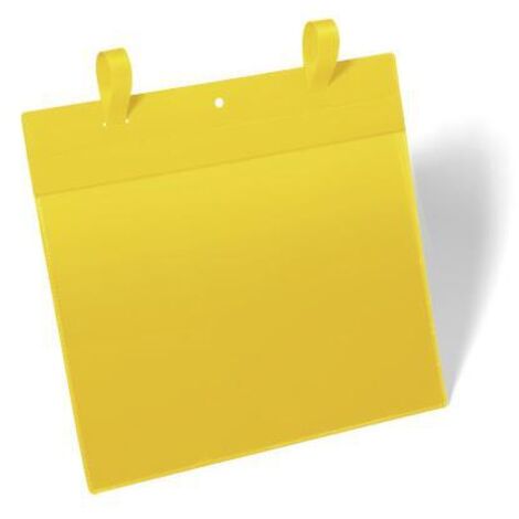 Durable 175104 Buste con Fascette d'Aggancio A4 Orizzontale, Confezioni da 50 Pezzi, Giallo