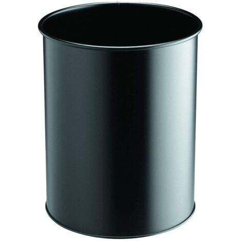 Durable 330101 cestino per rifiuti Rotondo Poliestere, Acciaio Nero