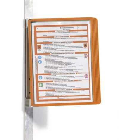 Durable 591409 Vario Wall 5 visione 591403 lavagna magnetica supporto da parete vario Magnet Wall 5, con 5 pannelli, Arancione