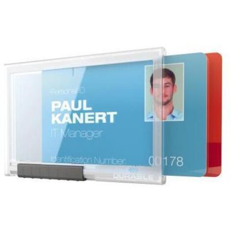 DURABLE Ausweishalter DURABLE PUSHBOX DUO 87 x 54 mm (B x H) Kunststoff transparent 10 St./Pack.