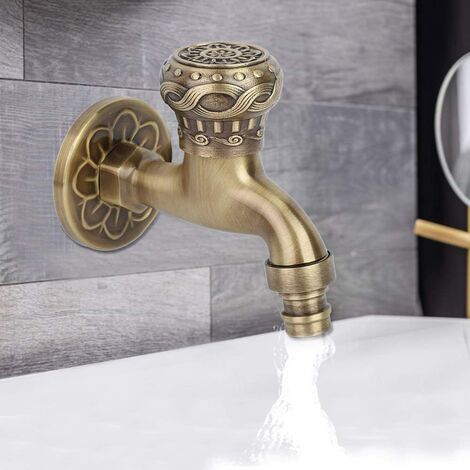 Durable Brass Premium Water Faucet Antique Kitchen Sink Bronze Faucet Water Tap Metal Handle
