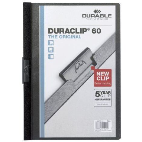 Durable carpeta dossier pinza duraclip 60 negro a4 -25u-