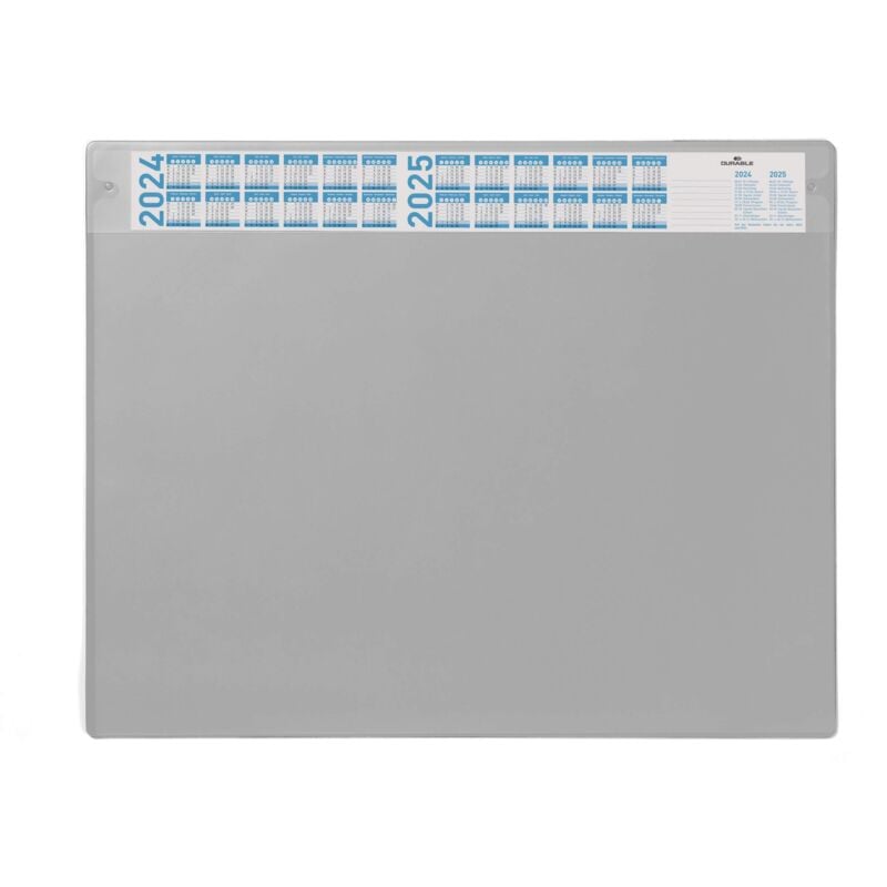 Durable - Clear Overlay Calander Desk Mat Notes Protector Pad 65x52 cm Grey