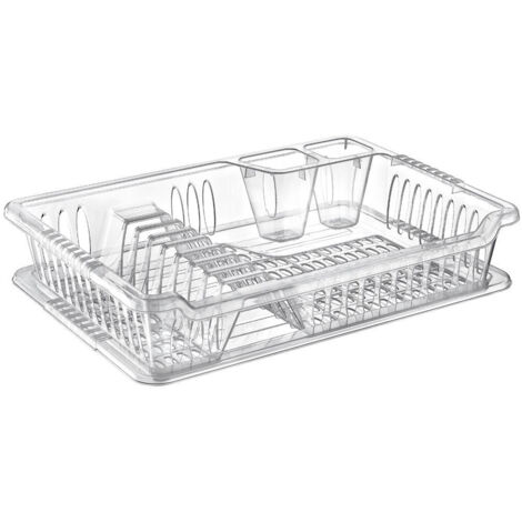 Durable dish rack with removable tray for easy cleaning