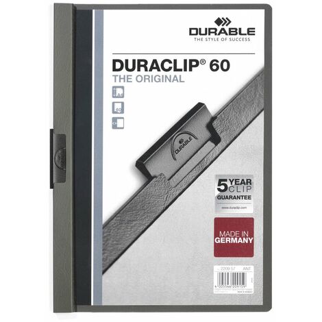 Durable DURACLIP Original 60 Grey report cover - report covers (Grey, 60 sheets, A4)