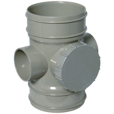 Durable FloPlast 110mm PVC Soil Access Pipe - Grey