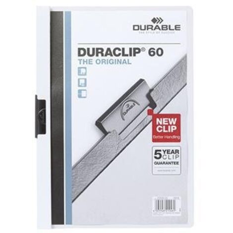 DURABLE Klemmmappe DURACLIP 60 220902 DIN A4 Hartfolie weiß