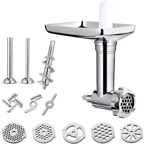 Metal Food Grinder Attachment for PHISINIC & KitchenAid Stand Mixer, Meat  Grinder Accessories, Sausage Stuffer Attachment Includes 3 Sausage Stuffer  Tubes, 3 Grinding Blades, 4 Grinding Plates 