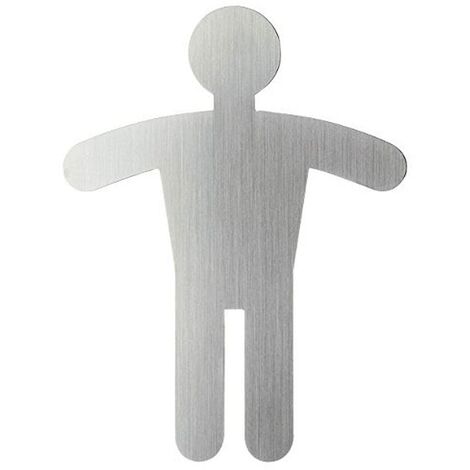 Durable Men's WC Symbol - selfadhesive pictograms (Silver, Stainless steel)
