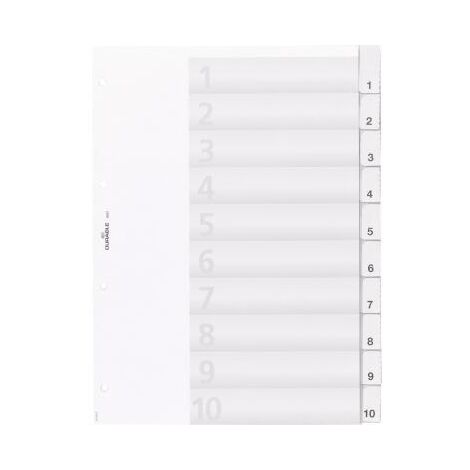 DURABLE Ordnerregister DURABLE DIN A4 1-10 blanko Kunststoff transparent 10 Registerblätter