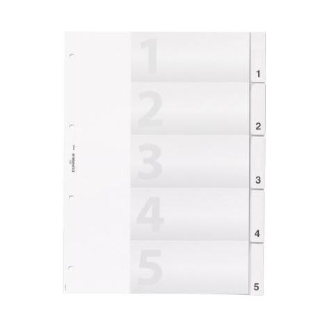 DURABLE Ordnerregister DURABLE DIN A4 1-5 blanko Kunststoff transparent 5 Registerblätter