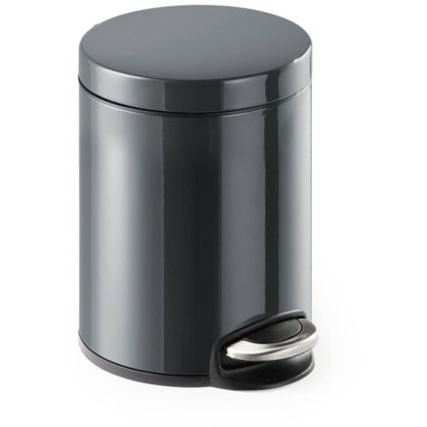 Durable Pedale per Rifiuti in Metallo Antracite 5 Litri