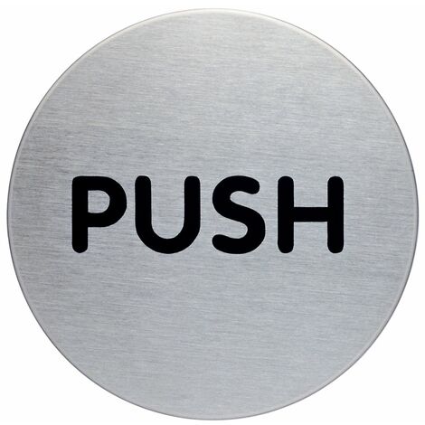 Durable Pull pittogramma cartello resistente ai graffi per porta in acciaio inox, 65 mm (Confezione da 5), 5