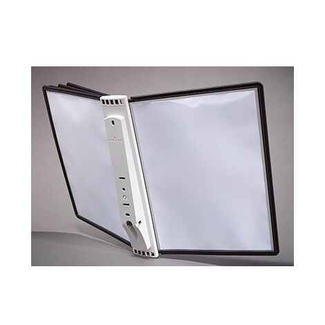 DURABLE Sichttafelwandhalter DURABLE SHERPA® WALL 5 DIN A4 inkl. Reiter mit blanko Einsteckschildern zurBeschriftung der Sichttafeln ABS Kunststoff/Polypropylen/Polyamid schwarz 5 Sichttafeln