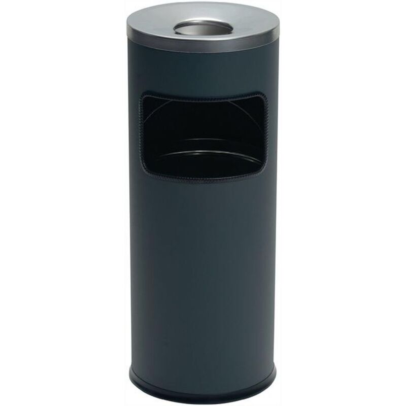 Combiné cendrier-poubelle D.250xH630 mm anthracite tôle d'acier