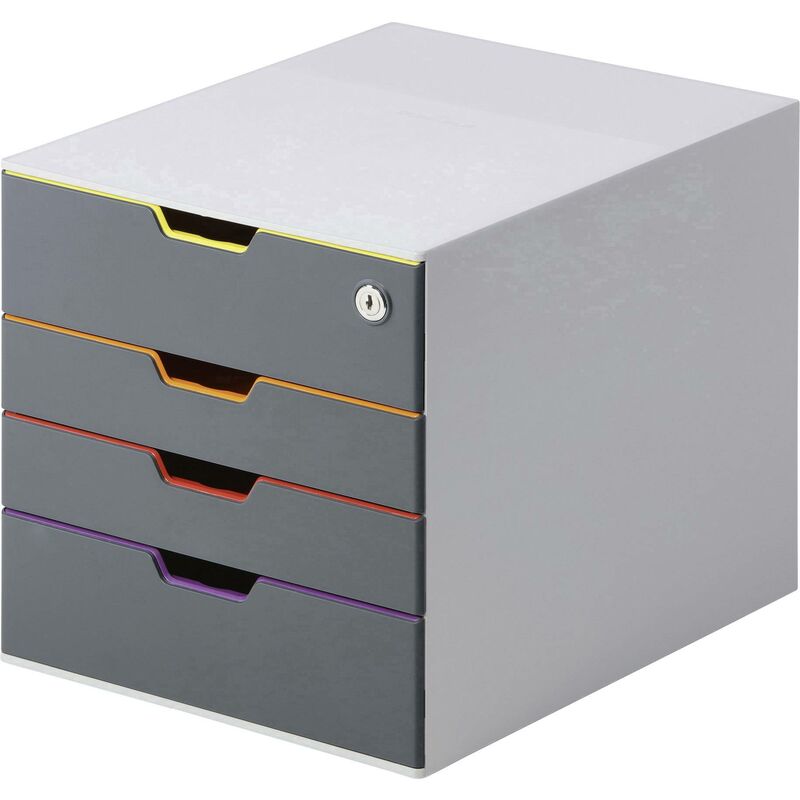 Certeo - Module de classement Durable Varicolor® Safe 4 tiroirs avec fermeture à clé Certeo - Module de classement Durable Varicolor® Safe 4 tiroirs avec fermeture à clé