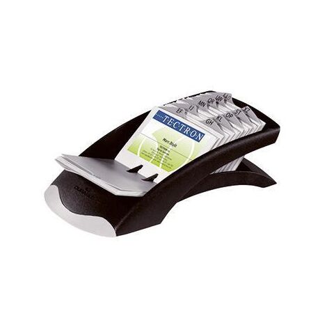 DURABLE Visitenkartenständer DURABLE VISIFIX® DESK VEGAS 104 x 72 mm (B x H) gefüllt 200 Karten 100 HüllenKunststoff schwarz