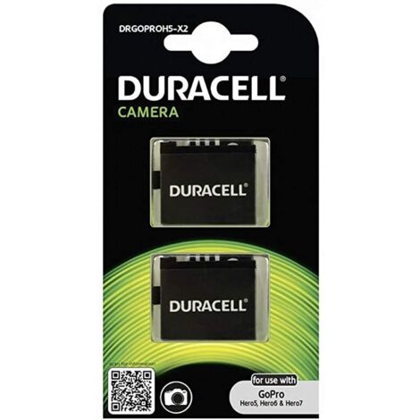 Duracell 1x2 Batterie rechargeable Li-Ion 1250mAh pour GoPro Hero 5/Hero 6/Hero 7