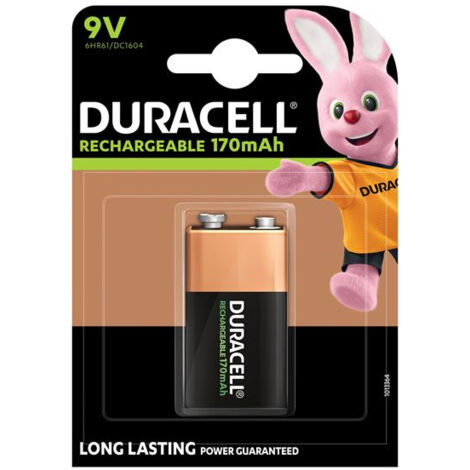Duracell 9V 170mAh Rechargeable Battery - Eco-Friendly Power