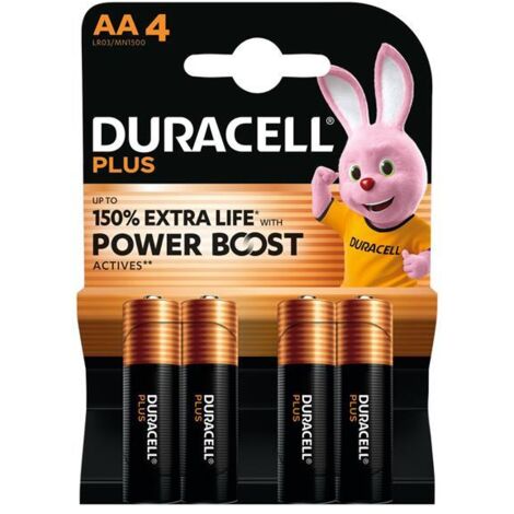 Duracell AA Plus Power Boost Batteries, 4 Pack for Reliable Use