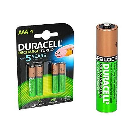 Piles rechargeables NiMH AAA HR03 1.2V 900mAh BL2 DURACELL / MEGA-PILES