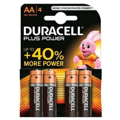 Duracell Batteria alcalina Plus Power Stilo Aa Blister 4 Mn1500