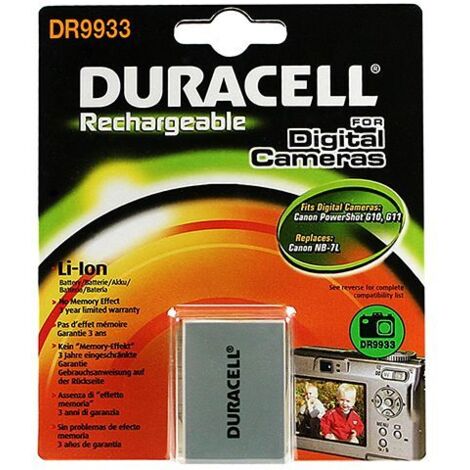 Duracell - Batterie - Li-Ion - 1000 mAh - für Canon PowerShot G10, G11, G12, SX30 IS