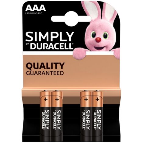 DURACELL BATTERIE SIMPLY ALCALINA MINISTILO AAA Conf. 10 BLISTER da 4 PZ (40pz)