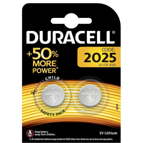 DURACELL BATTERY LITHIUM DL2025 BLISTER 2 (5000394045514)