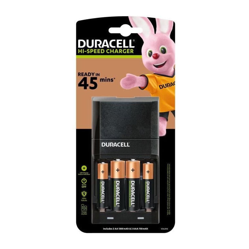 Duracell - Chargeur Piles Rechargeables Rapide 45 minutes