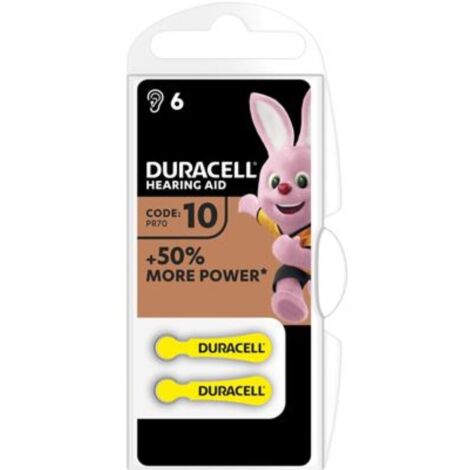 Duracell DA10 Blister de 6 / Ultra Piles bouton pour appareils auditifs