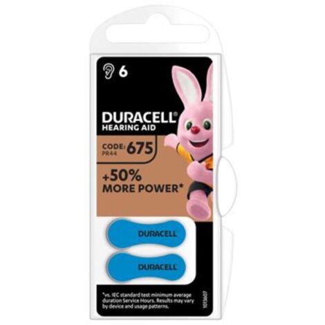 Duracell DA675 blister di 6 / pile a bottone per apparecchi acustici Ultra