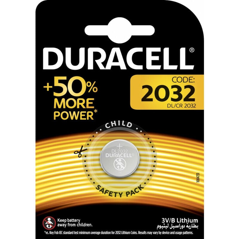 2032 - Single-use battery - CR2032 - Lithium - 3 v - 1 pièce(s) - Argent (023369) - Duracell