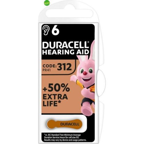 Duracell Easy Tab312 Marrone 6 pz