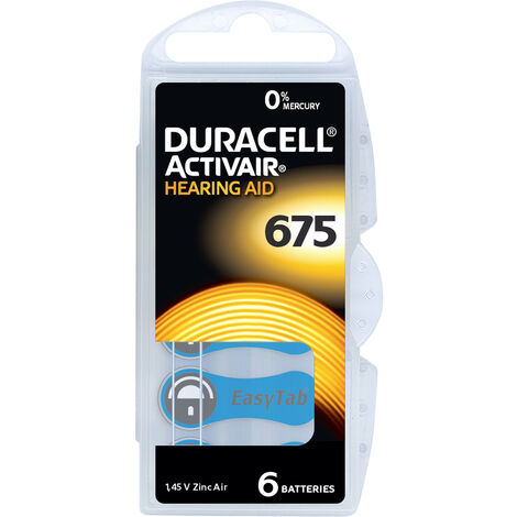 Duracell Hörgerätebatterie ZA 675 1.45 V 6 St. 630 mAh Zink-Luft Activair 675
