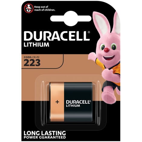 Duracell Lithium DL 223 CR-P2 / 6 Volt Lithium-Fotobatterie (1er Blister)