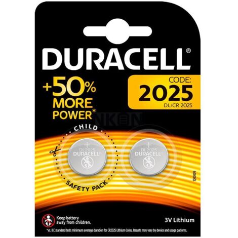 Duracell Mikroknopf-Lithiumbatterie CR2025 3V Blister 2 Einheiten ø20x2,5mm