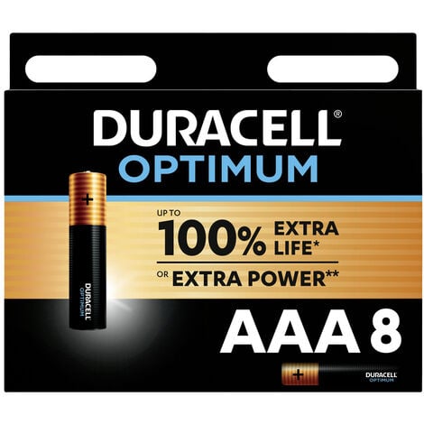 Duracell Optimum Micro (AAA)-Batterie Alkali-Mangan 1.5 V 8 St.