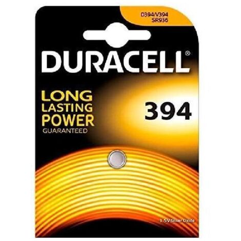 Duracell – Pile bouton 394 oxyde d'argent 84 mAh 1.55 V – Spécialement conçue pour montres et appareils électroniques – Non rechargeable – Blister individuel - Y201552