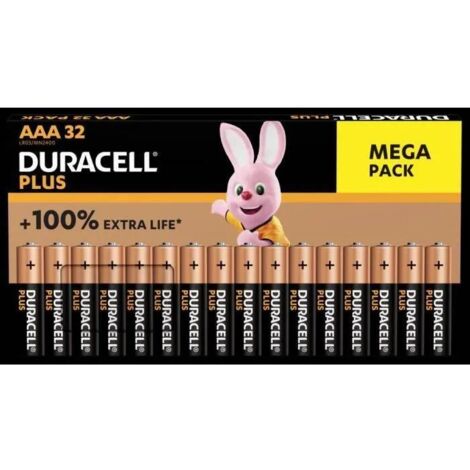 Duracell Plus AAA Pack de 32 Pilas Alcalinas