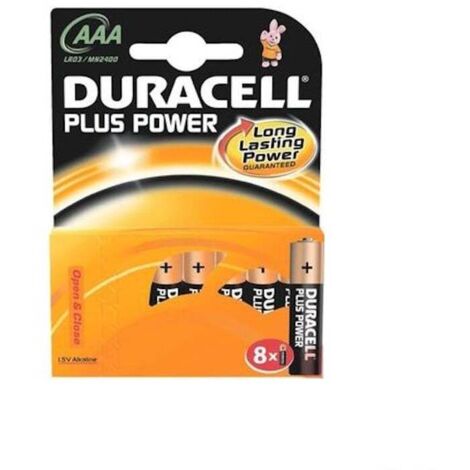 Duracell plus power ministilo aaa tripla a  confezione 8 pz   batterie