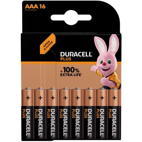 Duracell S19037 AAA Alkaline Batteries – 16-Pack, 100% Plus Power for Long-Lasting Performance