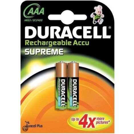 Duracell Supreme 1000MAH Batterie Ricaricabili AAA Ministilo X2
