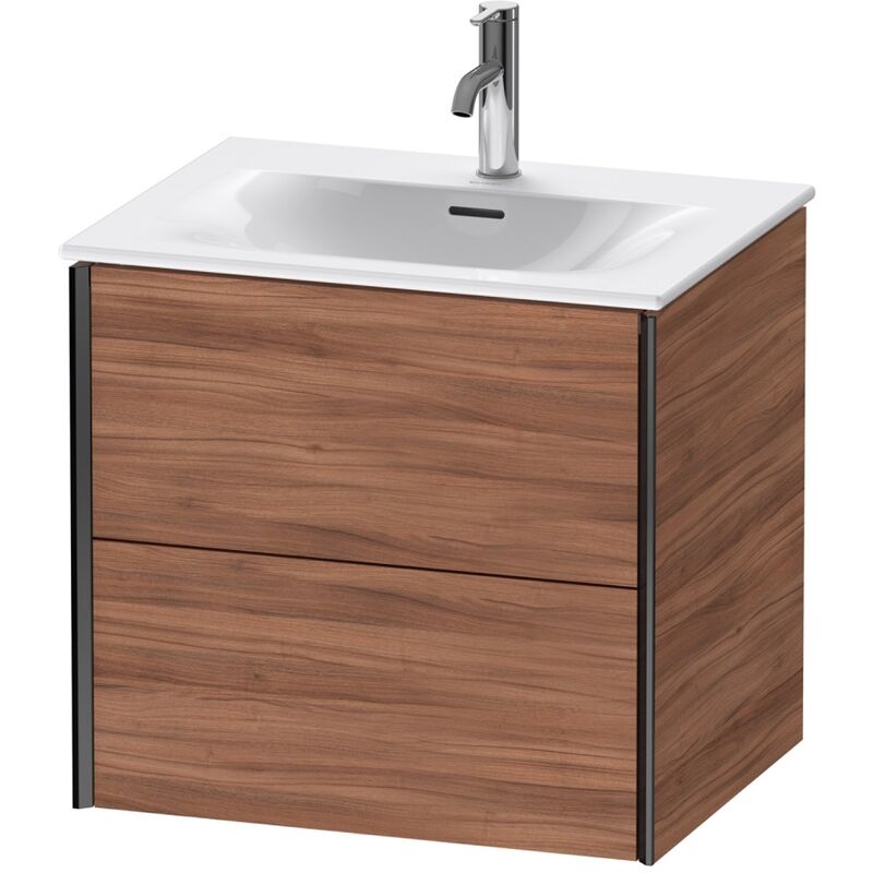 

Durait XViu 4132 Módulo mural, 2 cajones, para lavabo Viu 234463, 610x480 mm, Color (frente/cuerpo): negro mate/nogal natural - XV41320B279