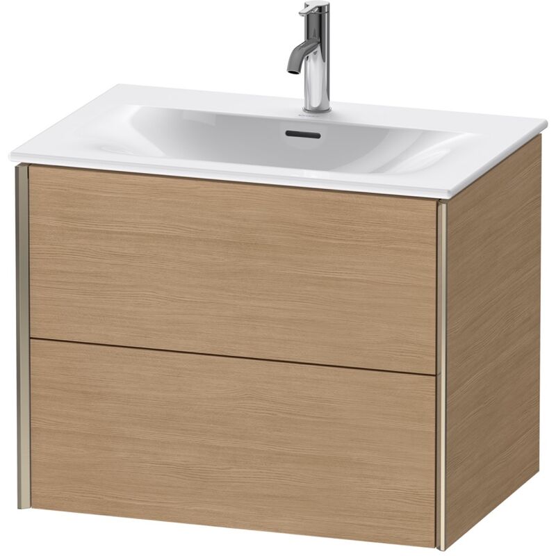 

Durait XViu 4133 Mueble bajo encimera, 2 cajones, para lavabo Viu 234473, 710x480 mm, Color (frente/cuerpo): champán mate/roble europeo - XV41330B152