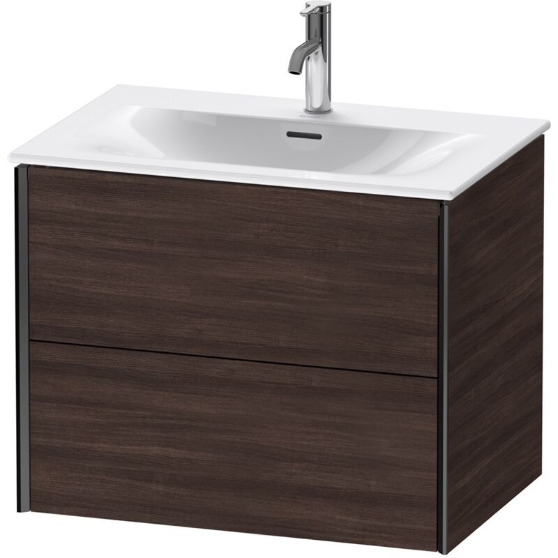 

Durait XViu 4133 Mueble bajo encimera, 2 cajones, para lavabo Viu 234473, 710x480 mm, Color (frente/cuerpo): negro mate/castaño oscuro - XV41330B253