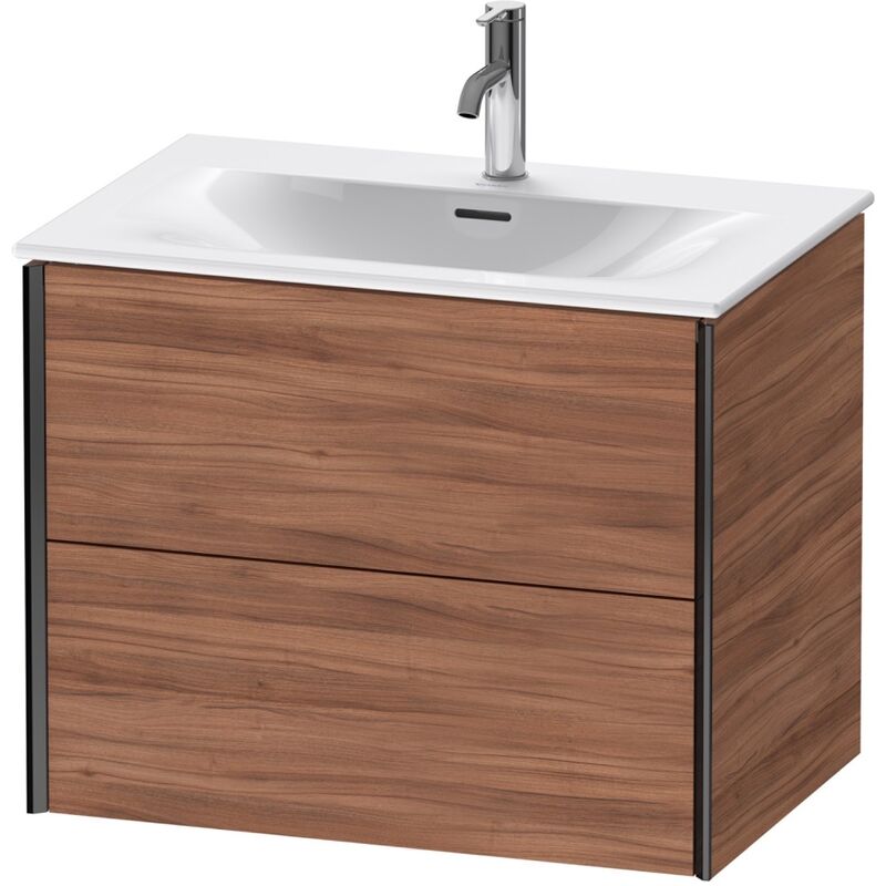 

Durait XViu 4133 Mueble bajo encimera, 2 cajones, para lavabo Viu 234473, 710x480 mm, Color (frente/cuerpo): negro mate/nogal natural - XV41330B279