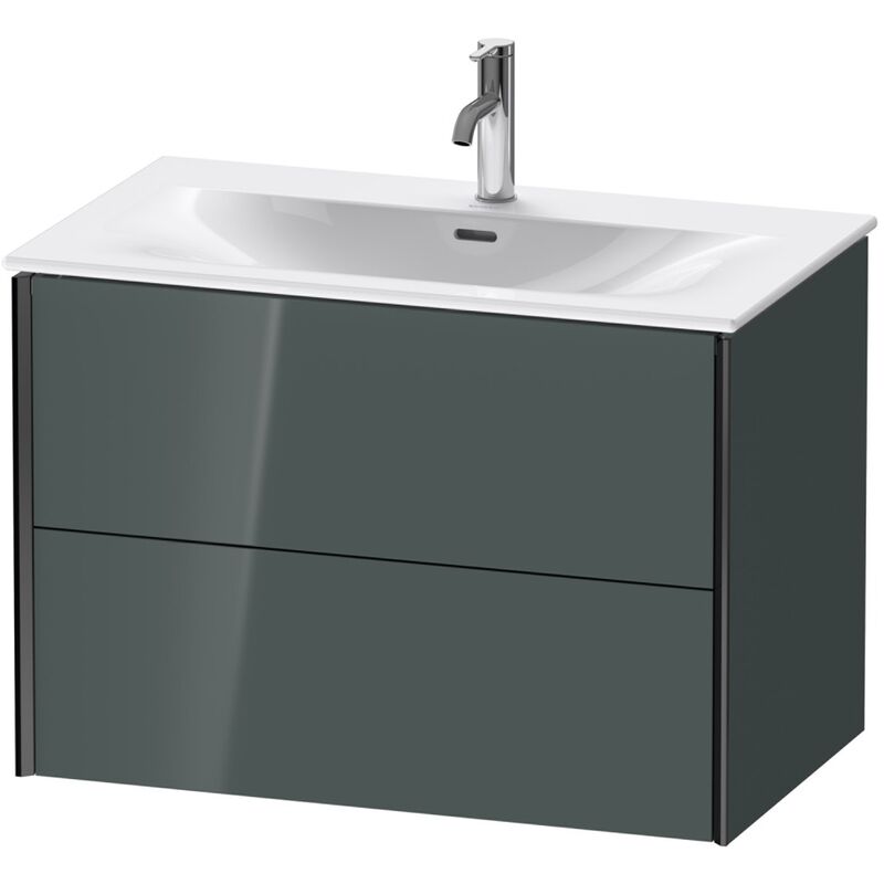 

Durait XViu 4134 Mueble bajo encimera, 2 cajones, para lavabo Viu 234483, 810x480 mm, Color (frente/cuerpo): negro mate/dolomiti gris hgl