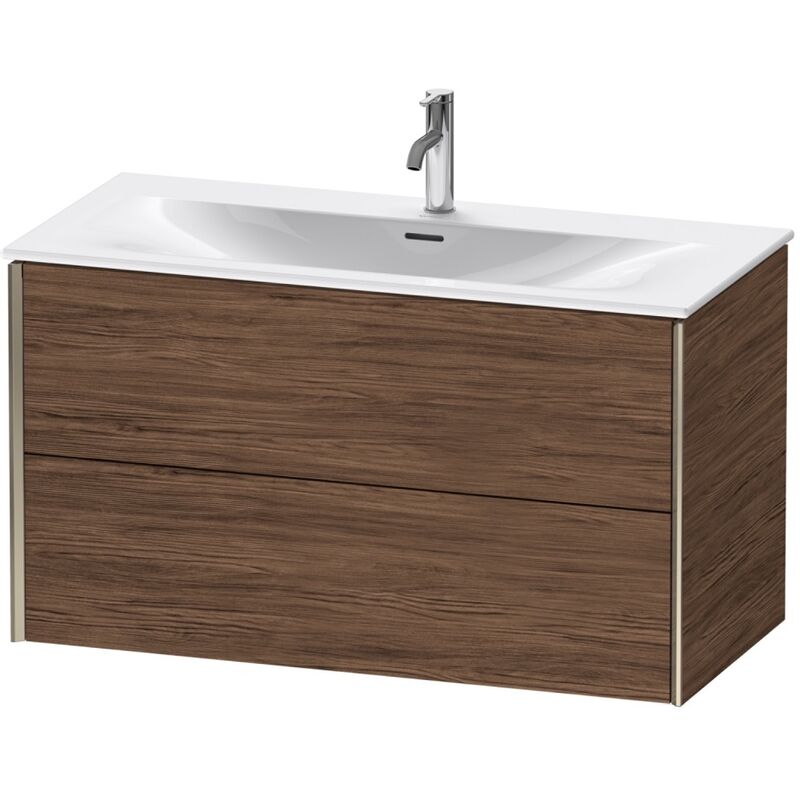 

Durait XViu 4135 Mueble bajo encimera, 2 cajones, para lavabo Viu 234410, 1010x480 mm, Color (frente/cuerpo): champán mate/nogal oscuro - XV41350B121