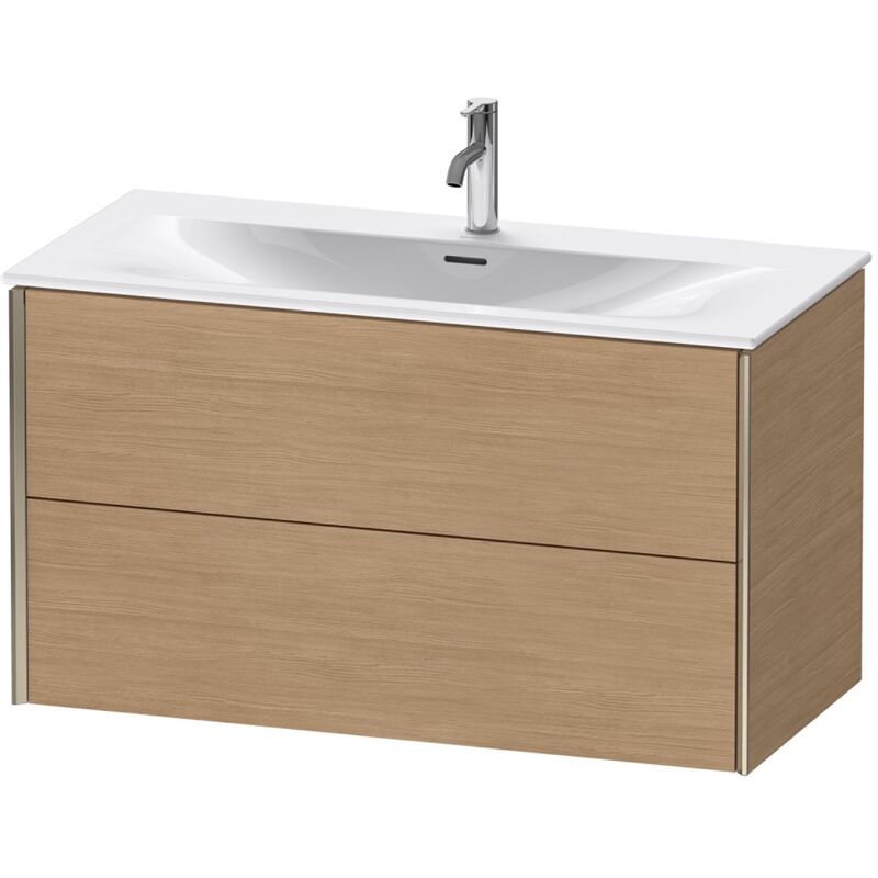 

Durait XViu 4135 Mueble bajo encimera, 2 cajones, para lavabo Viu 234410, 1010x480 mm, Color (frente/cuerpo): champán mate/roble europeo - XV41350B152